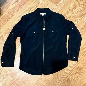 Michael Kors Black Zip-Up Blouse